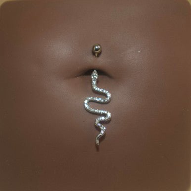 Steel Long Snake Navel Belly Button Ring Body Piercing - YoniDa'PunaniNipple Rings