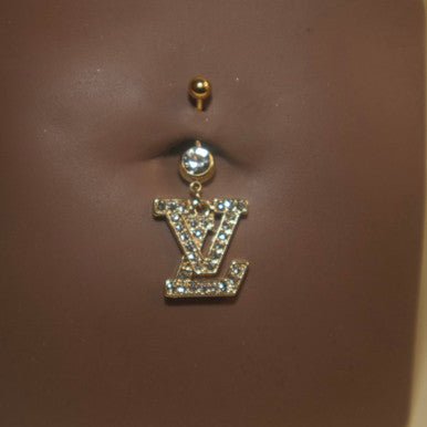 LV Navel Belly Button Ring Body Piercing Jewelry - YoniDa'PunaniBelly Button