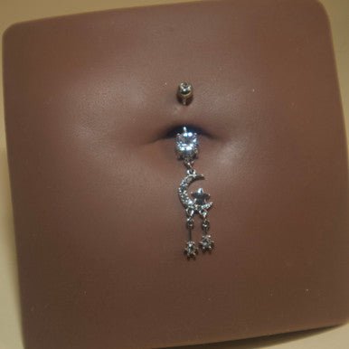 Steel Moon star navel - YoniDa'PunaniBelly Button