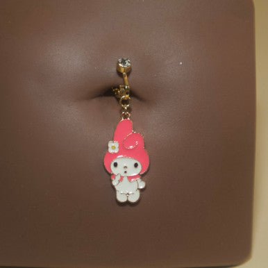 Dangle Kitty Navel Clip Non Piercing Belly Button - YoniDa'PunaniFake Navel Belly Button