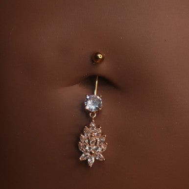 Steel Plus Size Big Flower Navel - YoniDa'PunaniBelly Button