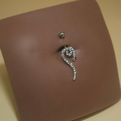 Steel Swirl Snake Navel Belly Button Ring Body Piercing - YoniDa'PunaniBelly Button