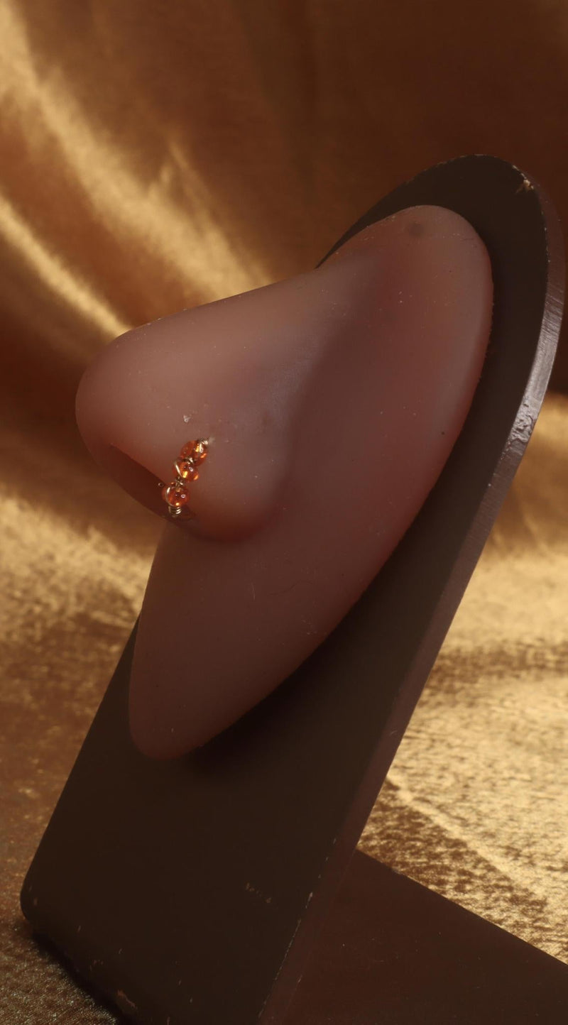 Steel Three Beads Nose Hoop body Jewelry - YoniDa&