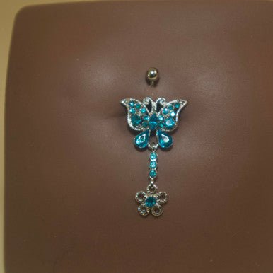 Steel top Butterfly Navel Belly Button Ring Body Piercing - YoniDa'PunaniBelly Button