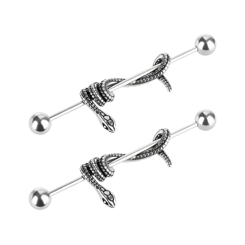 Steel Wrap Around Snake Industrial Barbell Body - YoniDa&