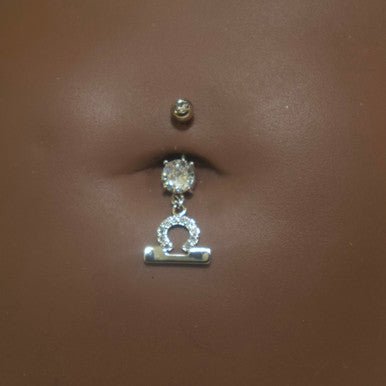 Steel Dangling Zodiac Sign Navel Belly Button Ring Body Piercing Jewelry - YoniDa'PunaniBelly Button