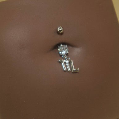 Steel Dangling Zodiac Sign Navel Belly Button Ring Body Piercing Jewelry - YoniDa&