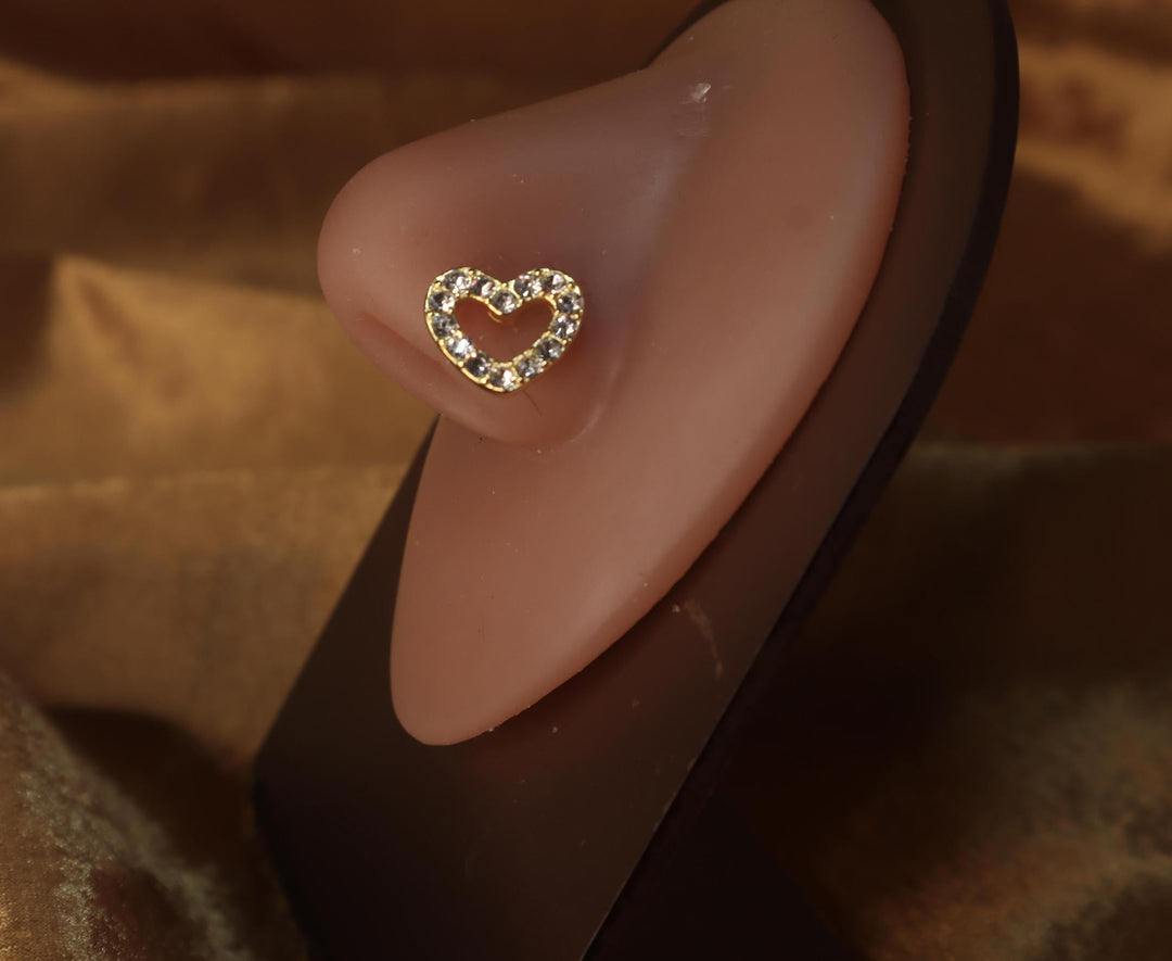 Stylish Heart Nose Stud - YoniDa'Punani