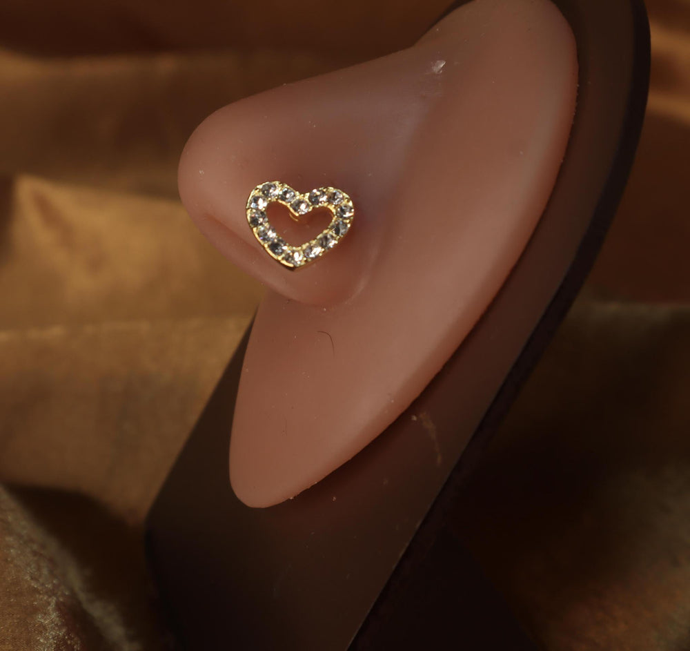 Stylish Heart Nose Stud - YoniDa'Punani