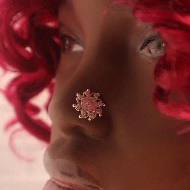 Swirl Diamond CZ Nose Stud Ring Piercing Jewelry - YoniDa'Punaninose stud