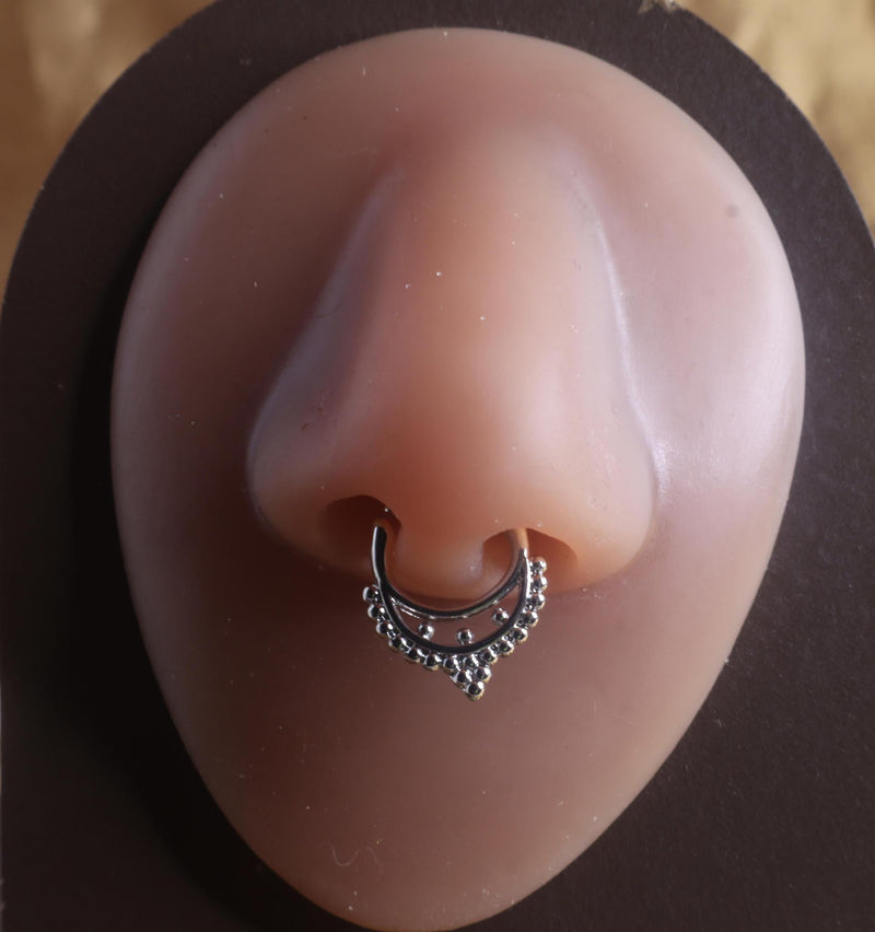 Three bead Septum Clicker Nose Hoop Piercing Jewelry - YoniDa&