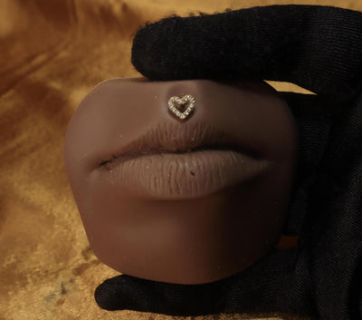 Trendy titanium Heart Shaped Lip labret Ring - YoniDa'Punani