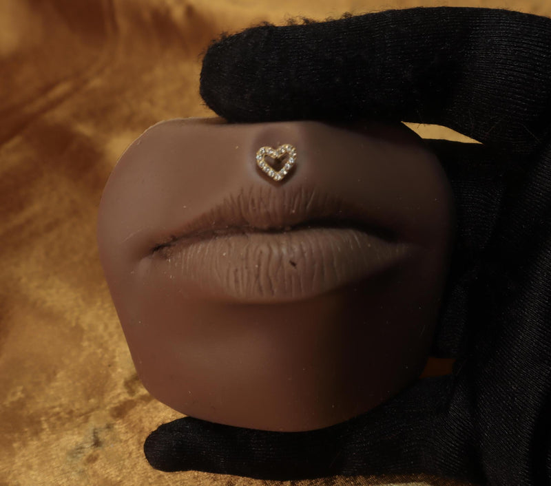 Trendy titanium Heart Shaped Lip labret Ring - YoniDa&