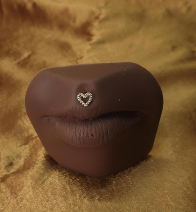 Trendy titanium Heart Shaped Lip labret Ring - YoniDa'Punani