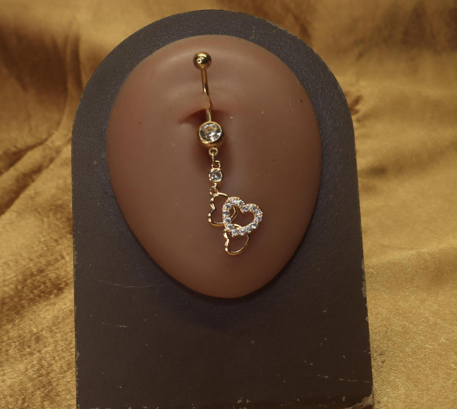 Triple Heart Belly Button Ring - YoniDa'Punani