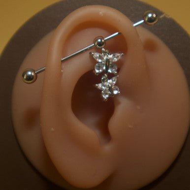 Two Butterfly Industrial Barbell Body Piercing Jewelry - YoniDa'Punaniindustrial bar