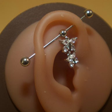 Two Butterfly Industrial Barbell Body Piercing Jewelry - YoniDa'Punaniindustrial bar