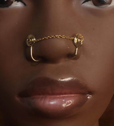 Two In One Nose Cuff Chain non piercing Jewelry - YoniDa'Punani