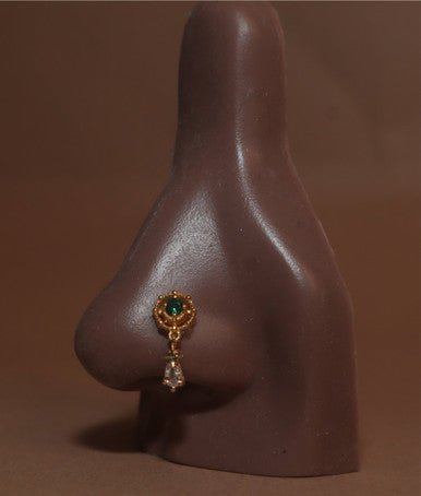 Unfazed Dangle Cz Nose Stud Piercing Jewelry - YoniDa'PunaniNose Stud