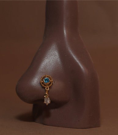 Unfazed Dangle Cz Nose Stud Piercing Jewelry - YoniDa&