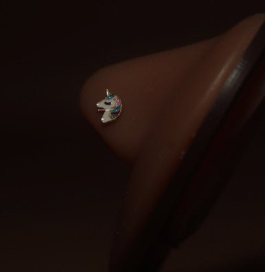 Unicorn Gem Nose Stud Ring Piercing Jewelry - YoniDa'Punaninose stud