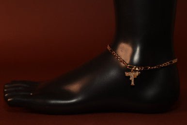 Gold Color Adjustable Chain Uzi Anklet Jewelry - YoniDa'PunaniAnklets