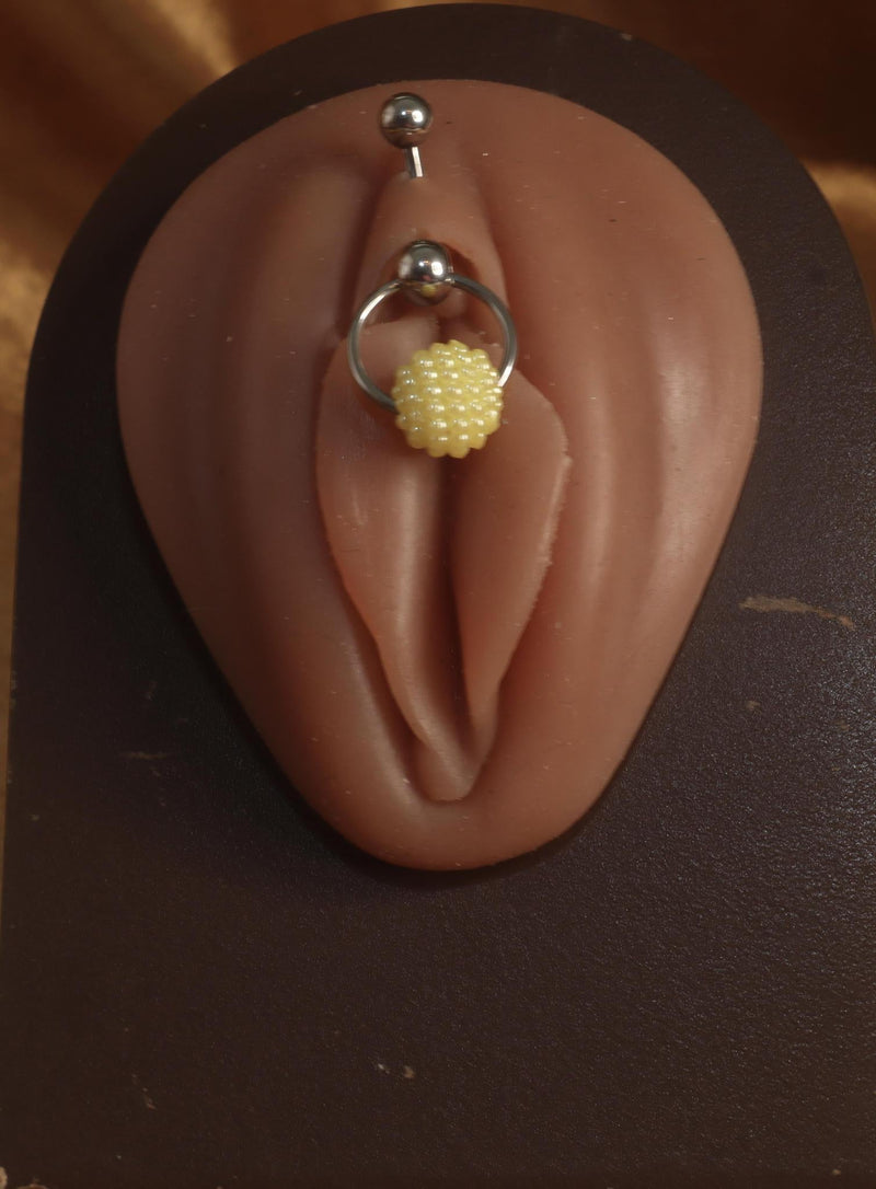 Yellow Pearl Intimate Genital Body Piercing Jewelry - YoniDa&