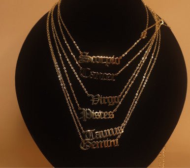 Multi Style Gold Color Zodiac Sign Necklace and Bracelet Jewelry set - YoniDa&